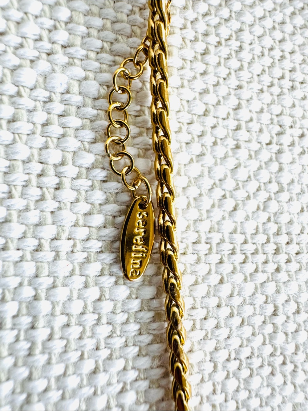 ANTHROPOLOGIE Serefina NWT 14K Gold Plated Crystal Lock Necklace - Picture 5 of 7